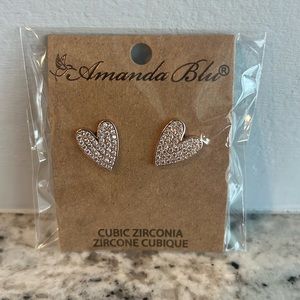 Amanda Blue Rosegold Heart Earrings